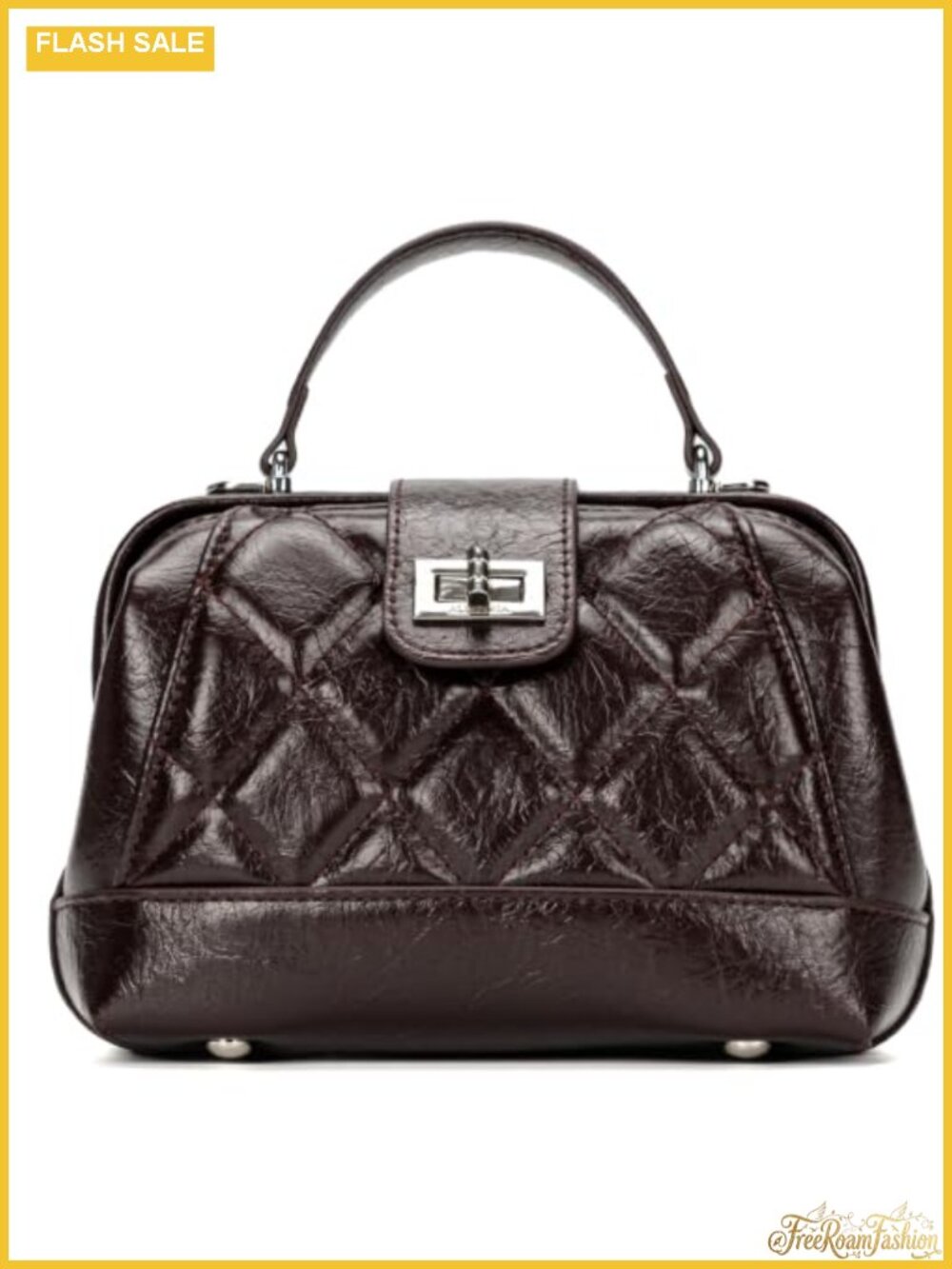 Quilted Mini Top-Handle Vegan Leather Handbag Shoulder Crossbody Evening Clutch